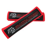Mazda Mazda Speed Set of Carbon Fiber Look Embroidered Armrest Cushion & Red Cotton Seat Belt Cover