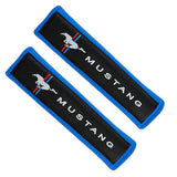 MUSTANG Blue Seat Belt Cover X2