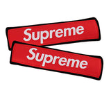 Supreme3M Red / Black Seat Belt Cover Embroidered Logo 2 pcs