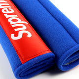 Supreme3M Red / Blue Seat Belt Cover Embroidered Logo 2 pcs
