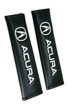 Acura Set Car Door Scuff Sill Rubber Cover Panel Step 4PCS Red Border Protector with Seat Belt Covers