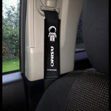 Honda ASIMO Black Carbon Fiber Look Seat Belt Cover X2