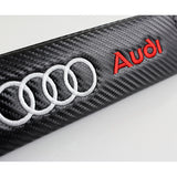 Audi Black Carbon Fiber Look Seat Belt Cover X2