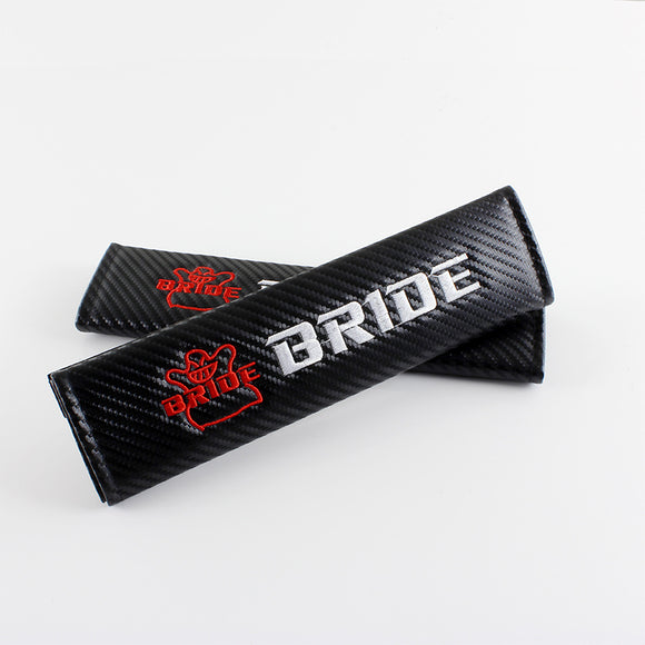 Bride Black Carbon Fiber Look Seat Belt Cover X2