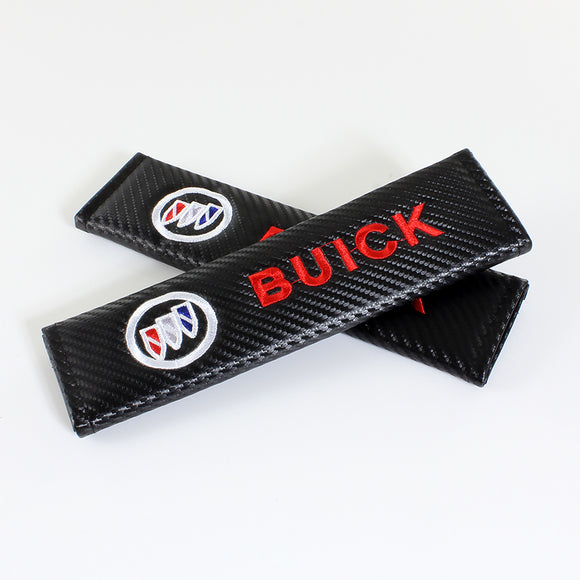 Buick Black Carbon Fiber Look Seat Belt Cover X2