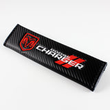 Dodge Charger Black Carbon Fiber Look Seat Belt Cover X2