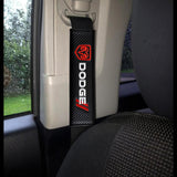 Dodge Set of Carbon Fiber Look Armrest Cushion & Seat Belt Cover
