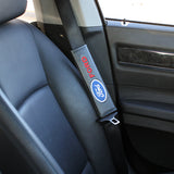 Ford Set of Car 15" Steering Wheel Cover Carbon Fiber Style Leather Ford Racing with Seat Belt Covers