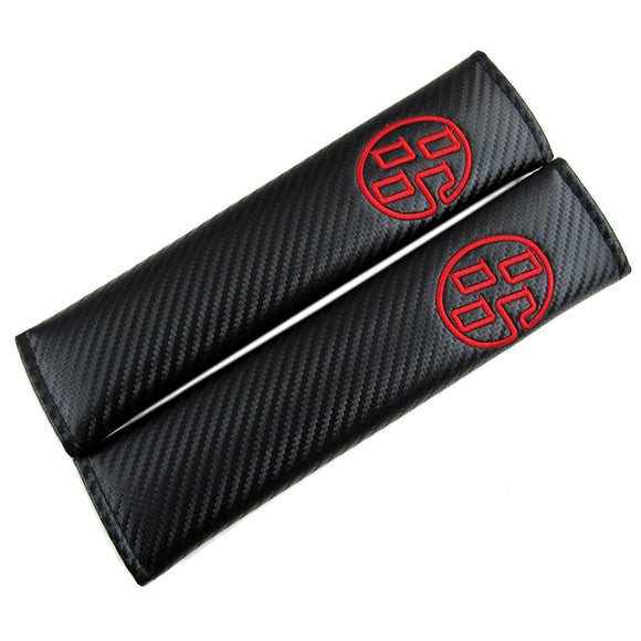GT86 Black Carbon Fiber Look Seat Belt Cover X2