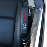Infiniti Black & Red Carbon Fiber Look Seat Belt Cover X2