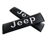 Jeep Set of Carbon Fiber Look Armrest Cushion & Seat Belt Cover