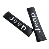 Jeep Set of Carbon Fiber Look Armrest Cushion & Seat Belt Cover