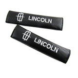 Lincoln Set of Carbon Fiber Look Embroidered Armrest Cushion & Seat Belt Cover