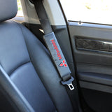 MITSUBISHI Set of Car 15" Steering Wheel Cover Carbon Fiber Style Leather with Seat Belt Covers