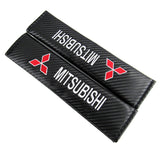 Mitsubishi Set of Carbon Fiber Look Armrest Cushion & Seat Belt Cover