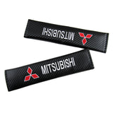 Mitsubishi Set of Carbon Fiber Look Armrest Cushion & Seat Belt Cover