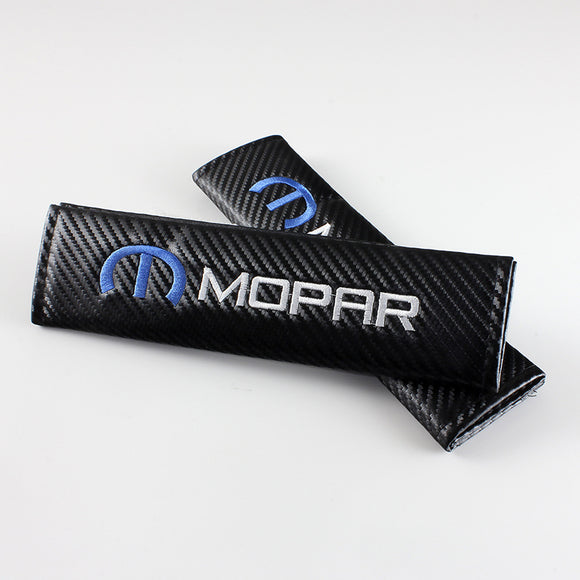 Mopar Black Carbon Fiber Look Seat Belt Cover X2