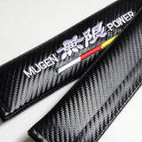 Mugen Black Carbon Fiber Look Seat Belt Cover X2