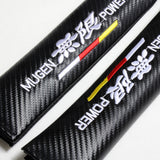 Mugen Black Carbon Fiber Look Seat Belt Cover X2