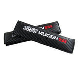 Mugen SI Black Carbon Fiber Look Seat Belt Cover x2
