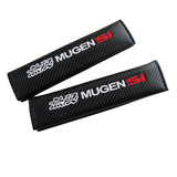Mugen SI Black Carbon Fiber Look Seat Belt Cover x2