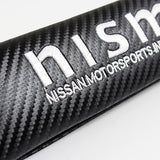 NISSAN NISMO Set of Car 15" Steering Wheel Cover Carbon Fiber Style Leather with Seat Belt Covers