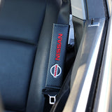 NISSAN NISMO Set of Car 15" Steering Wheel Cover Carbon Fiber Style Leather with Seat Belt Covers