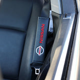 NISSAN NISMO Car Center Console Armrest Cushion Mat Pad Cover Stitched Embroidery Logo with Seat Belt Cover Set