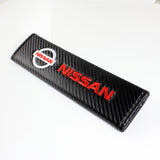 Nissan Black Carbon Fiber Look Seat Belt Cover X2