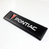 PONTIAC Set of Car 15" Steering Wheel Cover Carbon Fiber Style Leather with Seat Belt Covers
