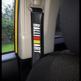 JDM Ralliart Set Black Car Center Console Armrest Fleece Cushion Mat Pad Seat Belt Cover Combo