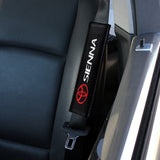 TOYOTA SIENNA Set of Car 15" Steering Wheel Cover Carbon Fiber Style Leather with Seat Belt Covers