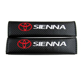 TOYOTA SIENNA Set of Car 15" Steering Wheel Cover Carbon Fiber Style Leather with Seat Belt Covers