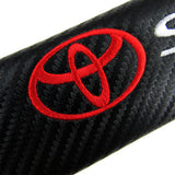 TOYOTA SIENNA Set of Car 15" Steering Wheel Cover Carbon Fiber Style Leather with Seat Belt Covers