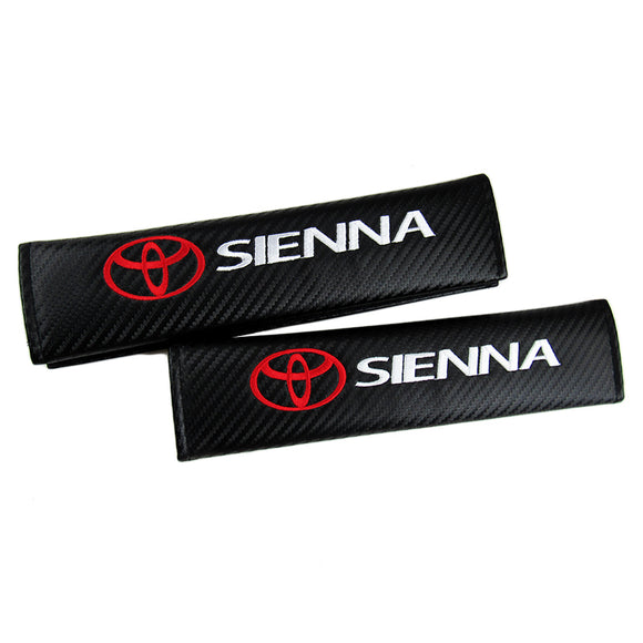 Toyota SIENNA Black Carbon Fiber Look Seat Belt Cover X2