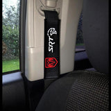 DODGE SRT Set Seat Belt Covers with Silver Wheel Tire Valves Air Caps Keychain Set - US SELLER