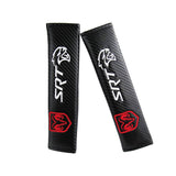 DODGE SRT Set Seat Belt Covers with Silver Wheel Tire Valves Air Caps Keychain Set - US SELLER