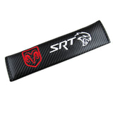 SRT Hellcat Set of Car 15" Steering Wheel Cover Carbon Fiber Style Leather DODGE with Seat Belt Covers