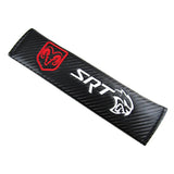 DODGE SRT Set Seat Belt Covers with Silver Wheel Tire Valves Air Caps Keychain Set - US SELLER