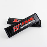 ST Racing Black Carbon Fiber Look Seat Belt Cover X2