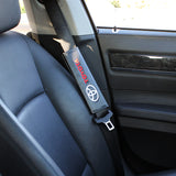 Toyota Set Black Carbon Fiber Look Embroidery Seat Belt Cover Shoulder Pads X2 with Keychain Lanyard