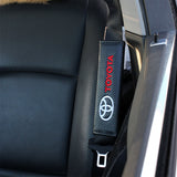 TOYOTA Set of Car 15" Steering Wheel Cover Carbon Fiber Style Leather with Seat Belt Covers