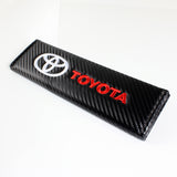 TRD Sports Set of Car 15" Steering Wheel Cover Carbon Fiber Style Leather with TOYOTA Seat Belt Covers