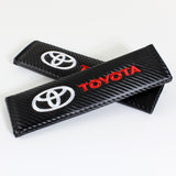 TRD Set of Car 15" Steering Wheel Cover Carbon Fiber Style Leather TOYOTA with Seat Belt Covers