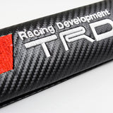 JDM TRD Racing Carbon Fiber Look Embroidery Seat Belt Cover Shoulder Pads NEW - 2pcs