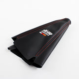 Mugen Red Stitched Black PVC Leather Shifter Boot Cover