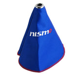 For Nissan NISMO Racing shift knob Shifter Boot Cover MT/AT Blue Hyper Fabric