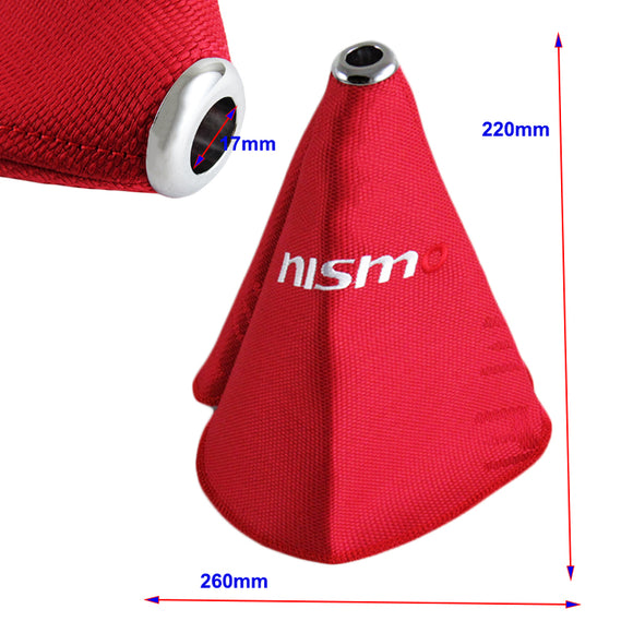 For Nissan NISMO Racing shift knob Shifter Boot Cover MT/AT Red Hyper Fabric