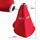 JDM RALLIART Racing shift knob Shifter Boot Cover MT/AT Red Hyper Fabric
