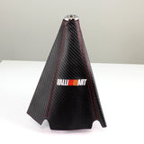 Mitsubishi Ralliart Red Stitched Black Carbon Fiber Look PVC Shifter Boot Cover